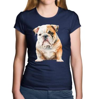 Imagem de Baby Look Algodão Bulldog-Inglês - Foca na Moda, Marinho, M