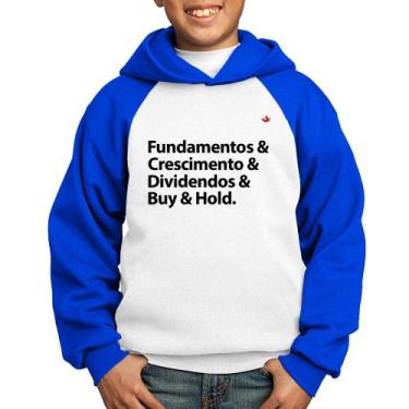 Imagem de Moletom Infantil Buy & Hold - Foca na Moda, Branco, Azul, 6