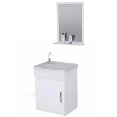 Imagem de Toucador Armário Banheiro Suspenso Siena 1 Porta Branca - A J Rorato