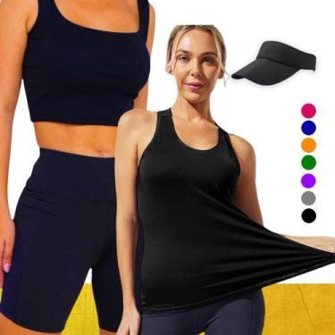 Imagem de KIT REGATA DRY FIT  + SHORT Leg Legging REDINHA Suplex + Viseira Dry C