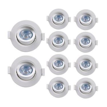 Imagem de Kit 10 Spot de Led Embutir Alltop MR16 Redondo 5W Bivolt Taschibra, 40