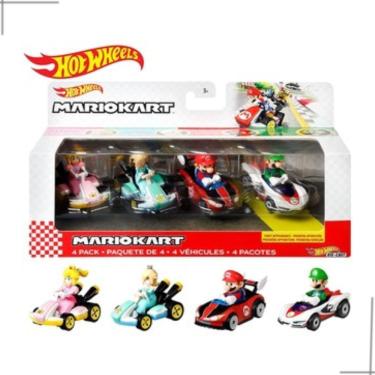 Imagem de Hot Wheels 4 Pack Mariokart 2021 Peach Rosalina Mario Luigi