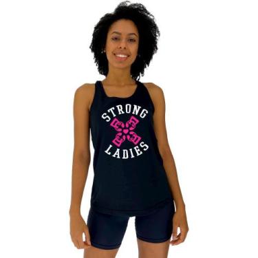 Imagem de Regata Feminina Recorte Nadador MXD Conceito Strong Ladies, Preto, EGG