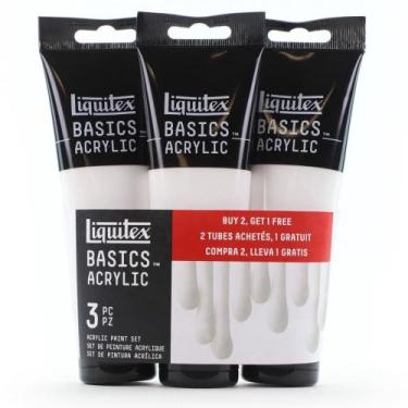 Imagem de Tinta Acrílica Liquitex Basics 118ml Titanium White 3 Unid, Basics