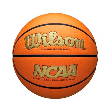 Imagem de WILSON NCAA Evo NXT Bola de basquete oficial para uso interno, ouro/laranja, tamanho 15 a 72 cm