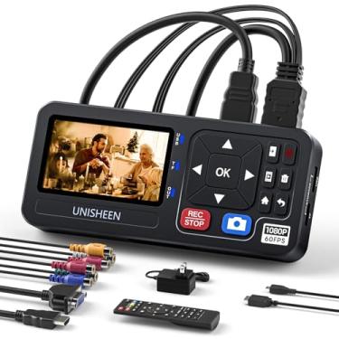 Imagem de UNISHEEN HD Video Capture Box 1080P 60FPS Video to Digital Converter with 3" Screen, 4K HDMI/CVBS/VGA/YPBPR Inputs Video Recorder Capture from VCR, DVD, VHS Tapes, Hi8, Camcorders, Gaming Systems