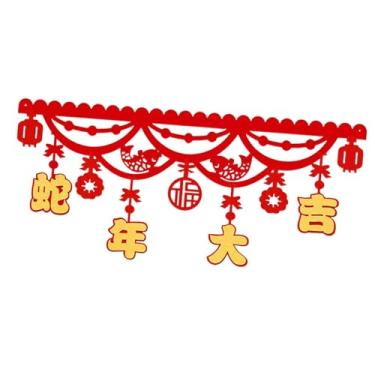 Imagem de Fancyes Guirlanda de faixa de ano novo chinês, decoração de ano novo lunar, pingente de feltro, ornamento de parede, decoração de festival de primavera para, Style B