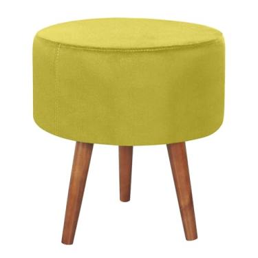 Imagem de Puff Puf Redondo Pes Palito 44x40cm Suede Amarelo MPassos