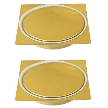 Imagem de Kit 02 Ralo Click Banheiro Inox Quadrado 10x10 Dourado - Montelar Acab