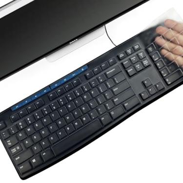 Imagem de Capa de silicone para teclado Logitech K200 K260 K270, teclados ergonômicos sem fio, MK200 MK260 película impermeável à prova de poeira - transparente