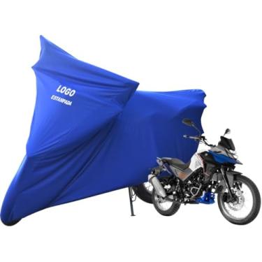 Imagem de Capa Protetora Para Cobrir Moto Dafra NH 190 De Tecido Lycra (Azul)