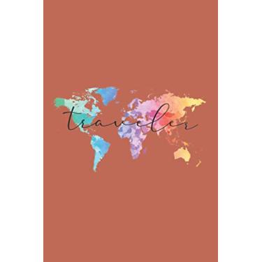 Imagem de Reisetagebuch, Travelbook A5, orange: 120 Seiten, 6x9 Inc., Tagebuch, Reise, Travel, Welt, Weltkarte, Wanderlust, Weltenbummler, Abenteuer, ... Ideenbuch, Schreibheft, Traveltagebch