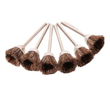 Imagem de Escova de roda de arame de aço 3 mm, cerdas de nylon de latão, copo de polimento, escovas de limpeza para ferramentas rotativas, acessórios, crina de cavalo, copo 6 peças