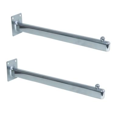 Imagem de Kit 2 Araras De Parede Cromada Com Esfera 40cm