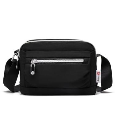 Imagem de ETidy Bolsa tiracolo feminina pequena de nylon com alça ajustável, Atualização preta, Small Size