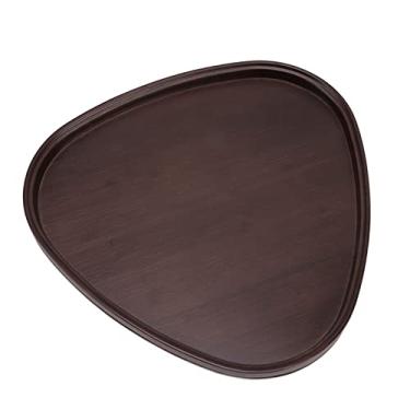 Imagem de Bandeja Triangular de Madeira de Nogueira - Bandeja de Servir chá de Bambu para Lanches, Frutas Secas e Xícaras de chá - Talheres Elegantes para Casa e Cozinha (Pequeno)