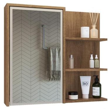 Imagem de Armário Espelheira 70 cm 1 Porta 3 Nichos ES2001 Mell Arenas FAEM - Mi