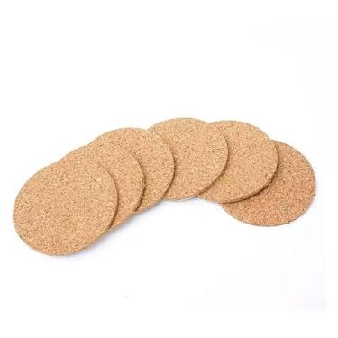 Imagem de 16 peças autoadesivas de cortiça redonda, porta-copos de cortiça de 7,6 cm x 7,6 cm, suporte de cortiça para porta-copos mini placa de cortiça para porta-copos DIY, parede, tapete, azulejos,