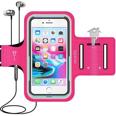 Imagem de Capa de corrida de braço esportiva para celular para iPhone Xs Max/XR/8 Plus/7 Plus/6s Plus, Samsung Galaxy S9+/S8+/Note 9, LG, Moto, Pixel com capa. Estojo de ginástica para academia, rosa