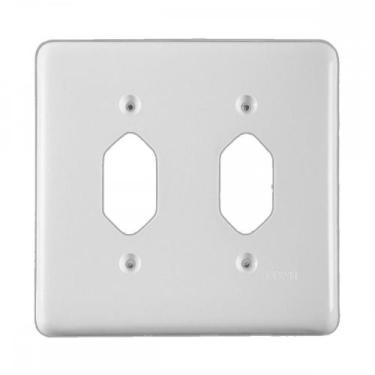 Imagem de Placa Conjunto Ilumi Stylus Branco 4X4 - 1 Tomada + 1 Tomada 248E1, Br