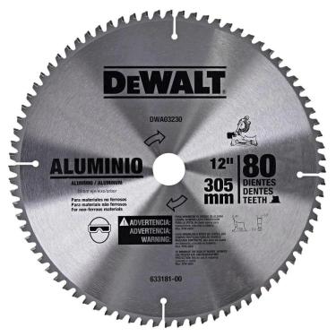 Imagem de Lâmina Serra Esquadria 12" 80 Dentes Aluminio DWA03230 DeWalt - Unica Unico