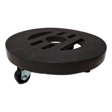 Imagem de Suporte Para Vaso de Planta com Rodinhas Preta 30cm - NEWTEC, Preto