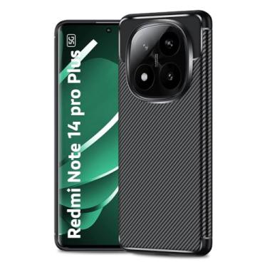 Imagem de Capa Case Fibra de Carbono Anti Impacto para Redmi Note 14 Pro Plus 5g - Capinha Protetora Leve e Dur�vel Danet (Preta)
