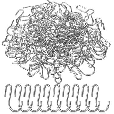 Imagem de 120 peças mini ganchos em forma de S ganchos de metal para pendurar 2,5 cm ganchos em forma de S ganchos de armazenamento de ornamentos para artesanato faça você mesmo pendurar plantas vaso joias etiquetas de chaveiro (prata)