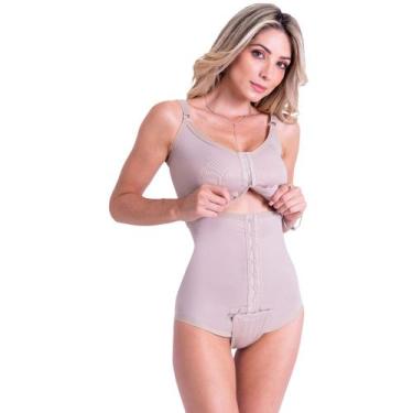 Imagem de Cinta Pós Cirurgia Plástica Subdividida Cavado Body Biobela, G, Marrom