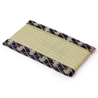 Imagem de Asayu Mini tapete de tatame feito de grama Igusa Rush real, feito no Japão, para bonsai, suporte de boneca, porta-copos e suporte de incenso (preto)