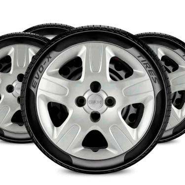 Imagem de Jogo Calota Aro 14 4x100 Design Strada Compatível Fiat