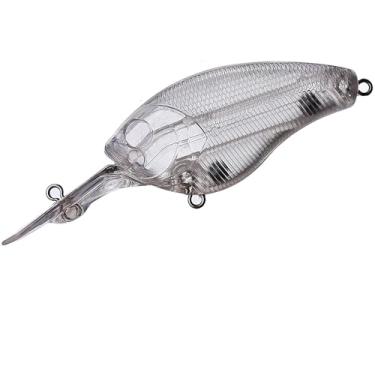 Imagem de 20 peças de iscas brancas sem pintura 9 cm/9,9 g Coffin Bill Crankbait Chocalhos Manivela de mergulhador do meio faça você mesmo iscas de pesca artificiais feitas à mão