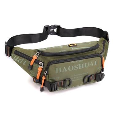 Imagem de Pochete tática para homens e mulheres, bolsa de cintura militar, bolsa utilitária para quadril, bolsa transversal para ciclismo, caminhada, pesca, Verde militar 02, One Size