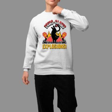 Imagem de Moletom Gola Careca Basico Masculino Moda De Rua Confortável Inverno B