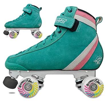 Imagem de Bont Patins Parkstar Soft Teal Suede para Park Ramps Bowls Street - Patins para Patinagem ao Ar Livre e Interior (Soft Teal Solid, Bont 9)