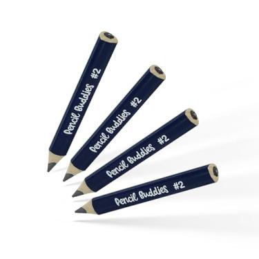 Imagem de Lápis infantil para crianças pequenas, iniciantes, pré-escolares e jardim de infância com idades de 2-4 anos com formato de triângulo jumbo, 2 lápis de grafite, gordura com fácil aderência e núcleo grande (pacote com 8 + apontador, azul marinho)