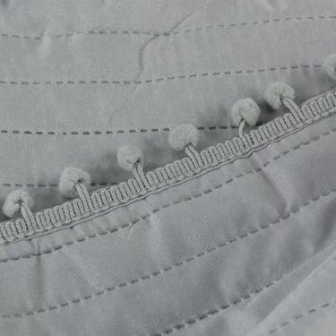 Imagem de Kit Cobre Leito Colcha Casal 3 Peças Pompom 300 Fios - CAMESA, CINZA