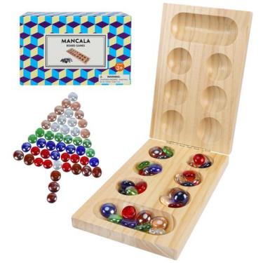 Imagem de Conjunto de jogos de tabuleiro Mancala Offelec Portable Travel Wooden