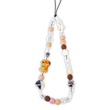 Imagem de JMCRATE Elegante berloque de telefone com contas para cachorro com alça estética Y2K chaveiro bonito para bolsa, câmera, decoração USB, Small, Acrílico, Sem Pedra Preciosa