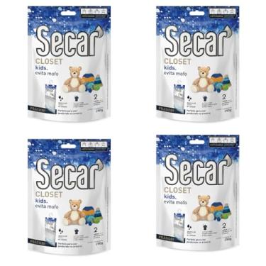 Imagem de Kit 4 Unid Evita Mofo Desumidificador Anti Mofo Closet Pendurável 250g Kids