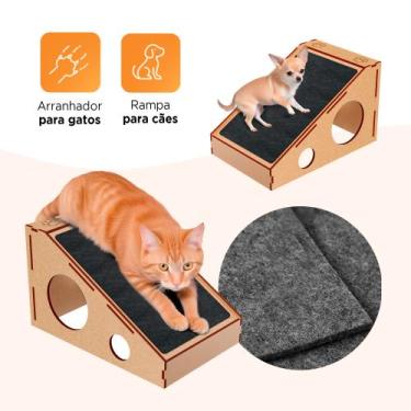 Imagem de  Arranhador Rampa MDF para Gato Pet Antiestresse  - DK Decor