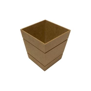 Imagem de Mini Vaso Cachepot Riscado 9,5x9,5x10 Kit 10un Mdf Madeira - ATACADÃO 