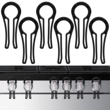 Imagem de Pacote com 6 travas de botão de fogão a gás, travas de botão de fogão para segurança infantil, trava de botão de fogão a gás para segurança do bebê, evita que crianças ou animais de estimação liguem