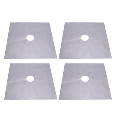 Imagem de Protetores de Fogão a Gás de 4pcs, Não -bastão de Capa de Capa de Revestimento Protetor para o Queimador de Fogão para Cozinhar Cozinha Lavável