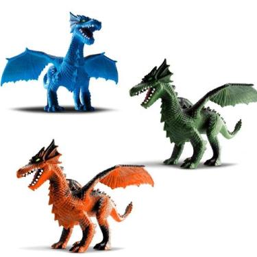 Imagem de Dragão de Brinquedo Dragon Island Articulado Vinil Atóxico - Silmar Pl