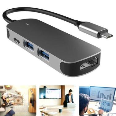 Imagem de Adaptador Multiportas USB-C Tipo C para HDMI 4K - Hub PD com Conversor