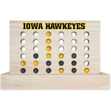 Imagem de Rico Industries NCAA Mini Travel Team 4 in A Row Mini Game- Wooden, Team Colors, 5.5" x 8" (Iowa Hawkeyes)