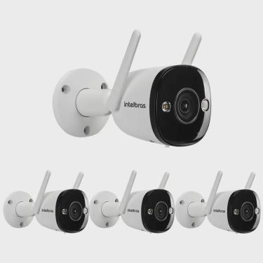 Imagem de Kit 4 Câmeras Inteligente Wi-Fi Full HD Com Zoom e Áudio iM5 + full color Intelbras
