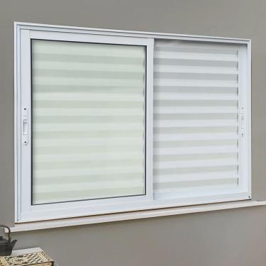 Imagem de Veneziana Elite 3 Folhas Moveis 120 X 120 Vidro Liso Branco