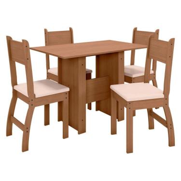 Imagem de Mesa Jantar 4 Cadeiras Milano Carvalho Savana